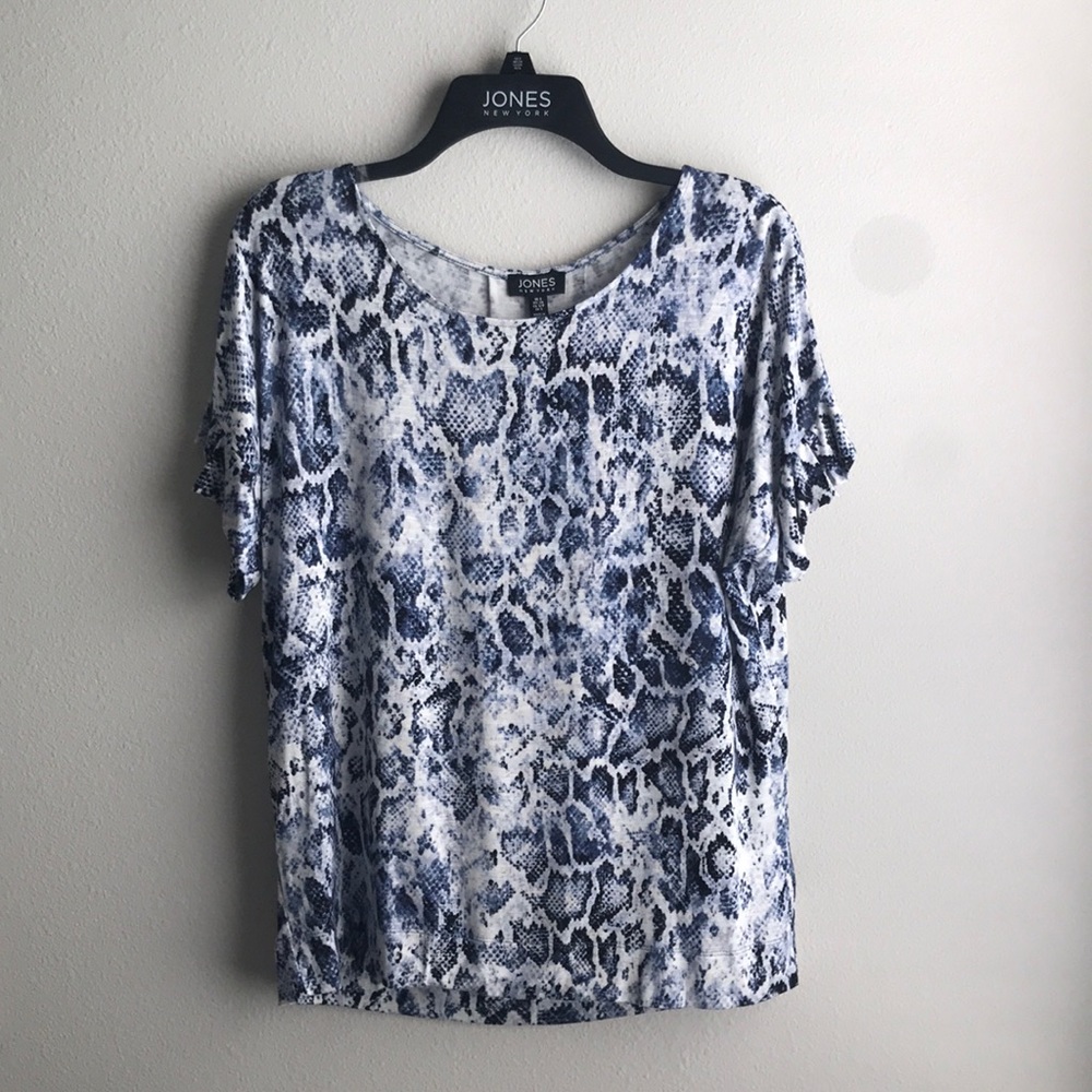 Jones New York blue python print shirt